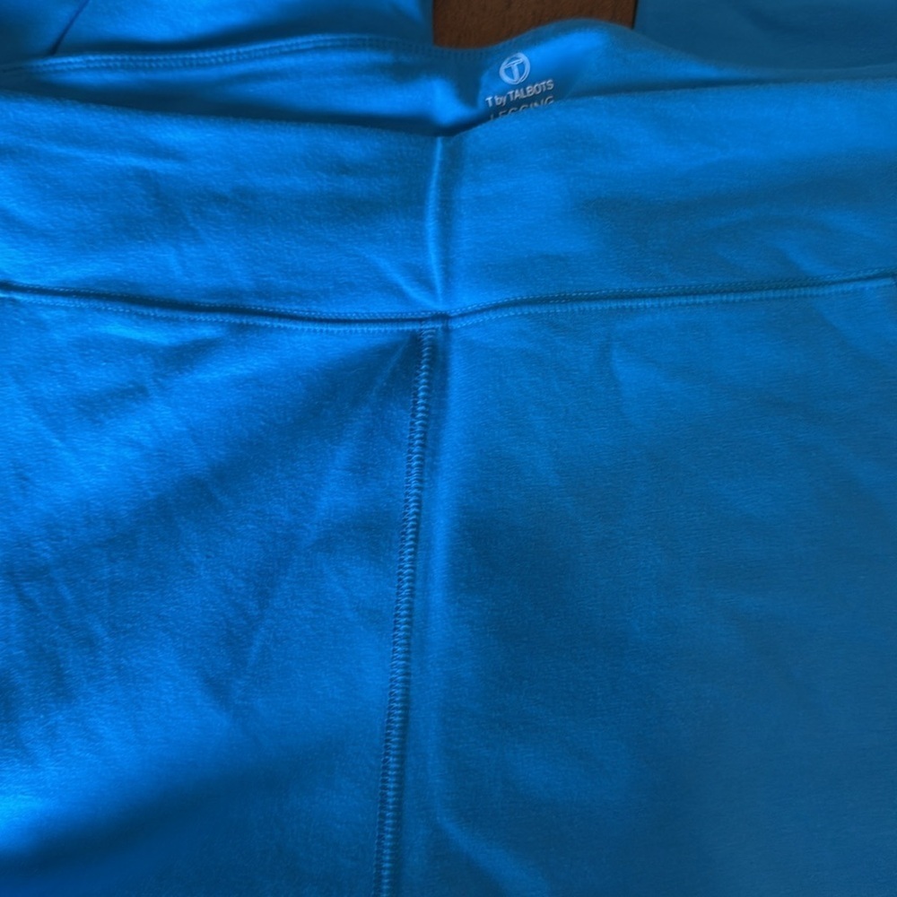 NWT T by Talbots Capri Blue Capri Leggings SZ XL no Back Pocket w Gathered Hem - Picture 4 of 11